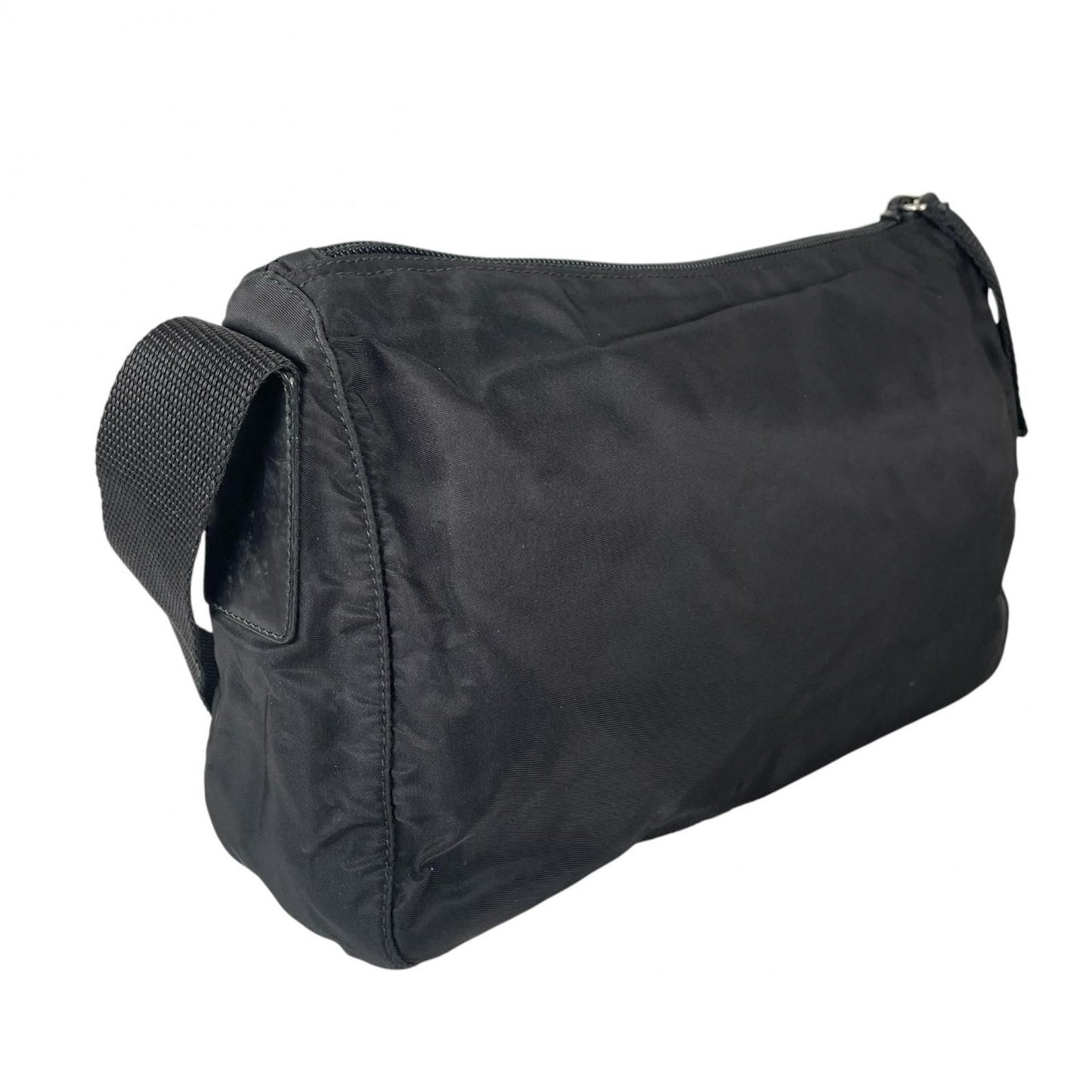 Prada Triangle Logo Shoulder Bag Nylon Black — view 3