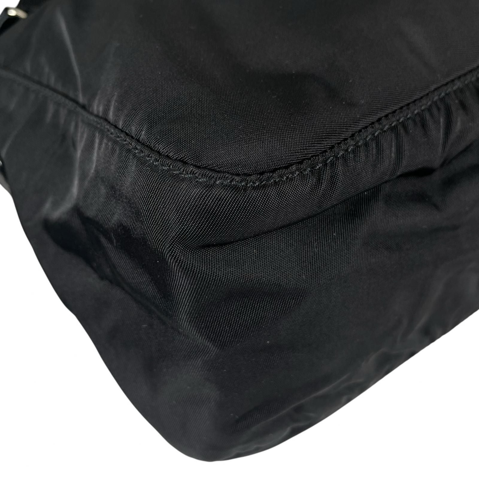Prada Triangle Logo Shoulder Bag Nylon Black — view 7