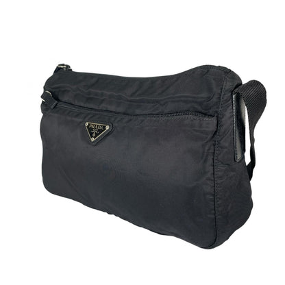 Prada Triangle Logo Shoulder Bag Nylon Black — view 2