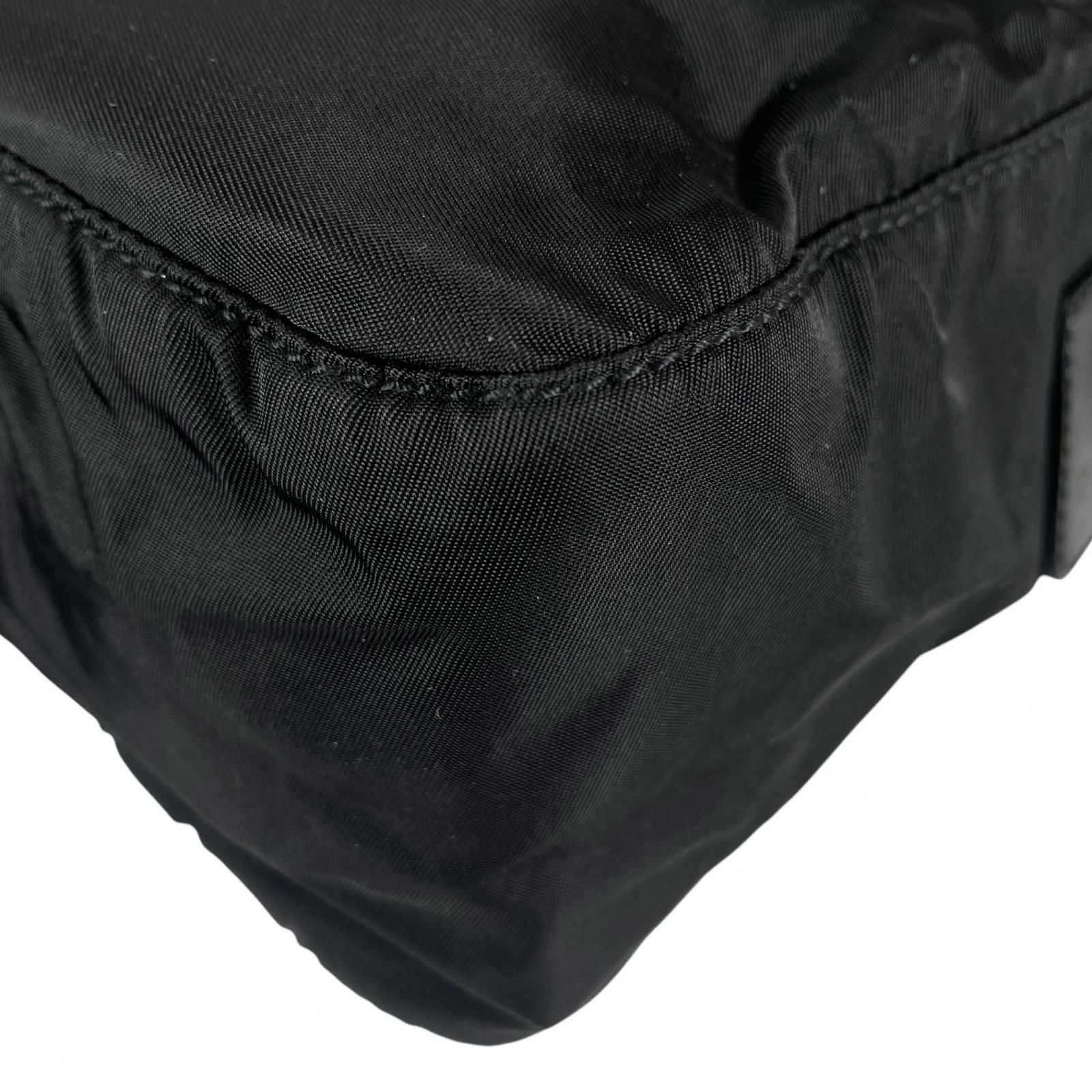 Prada Triangle Logo Shoulder Bag Nylon Black — view 8