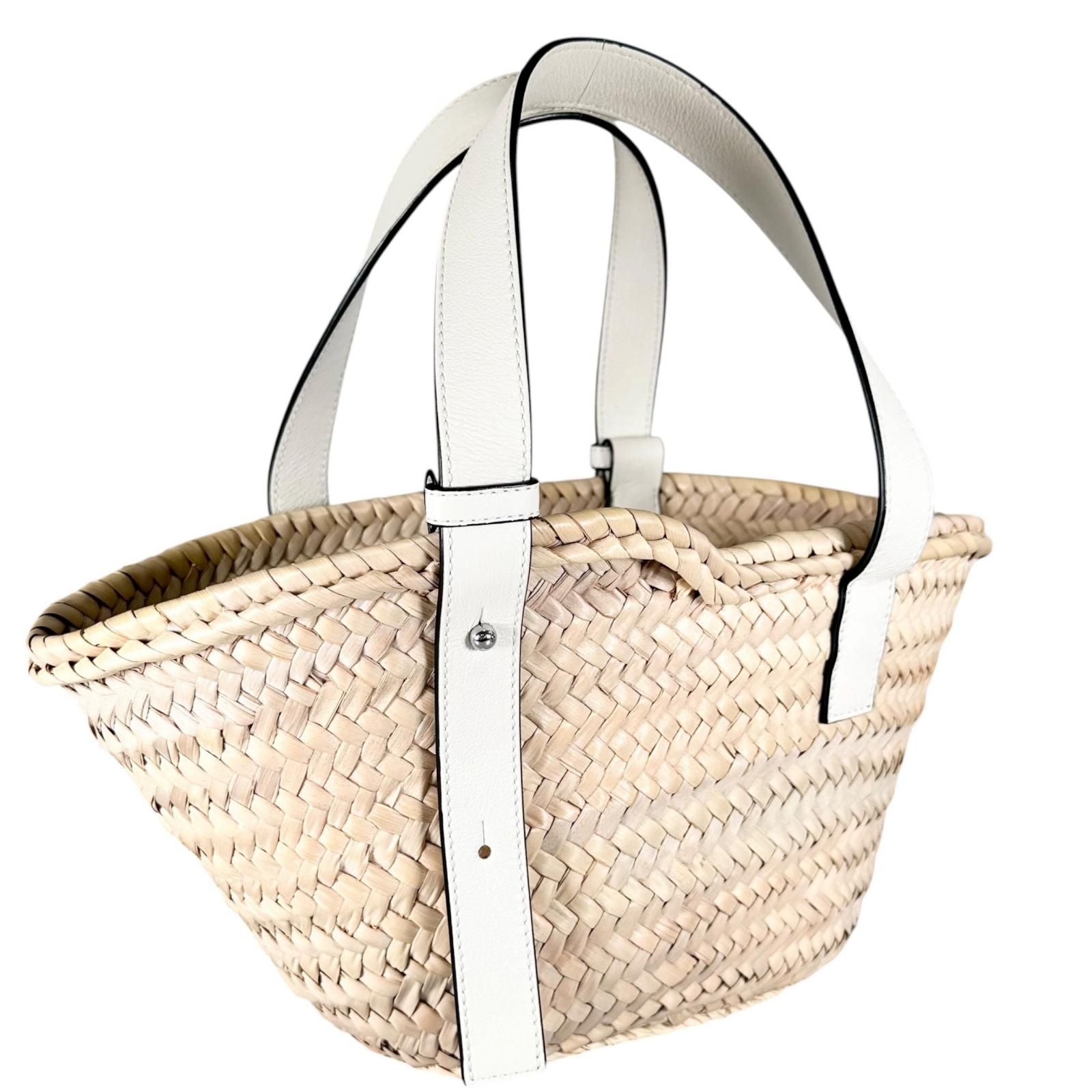 Loewe Handbag Raffia White Basket — view 3
