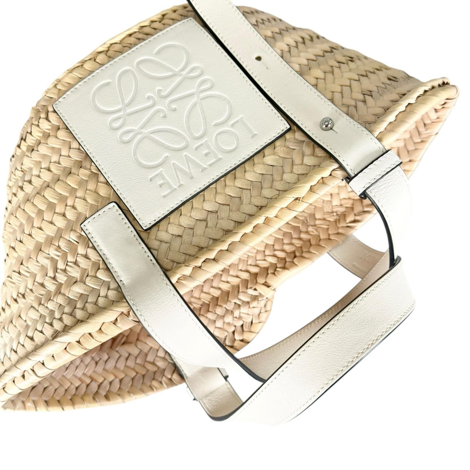Loewe Handbag Raffia White Basket — view 5