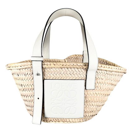 Loewe Handbag Raffia White Basket