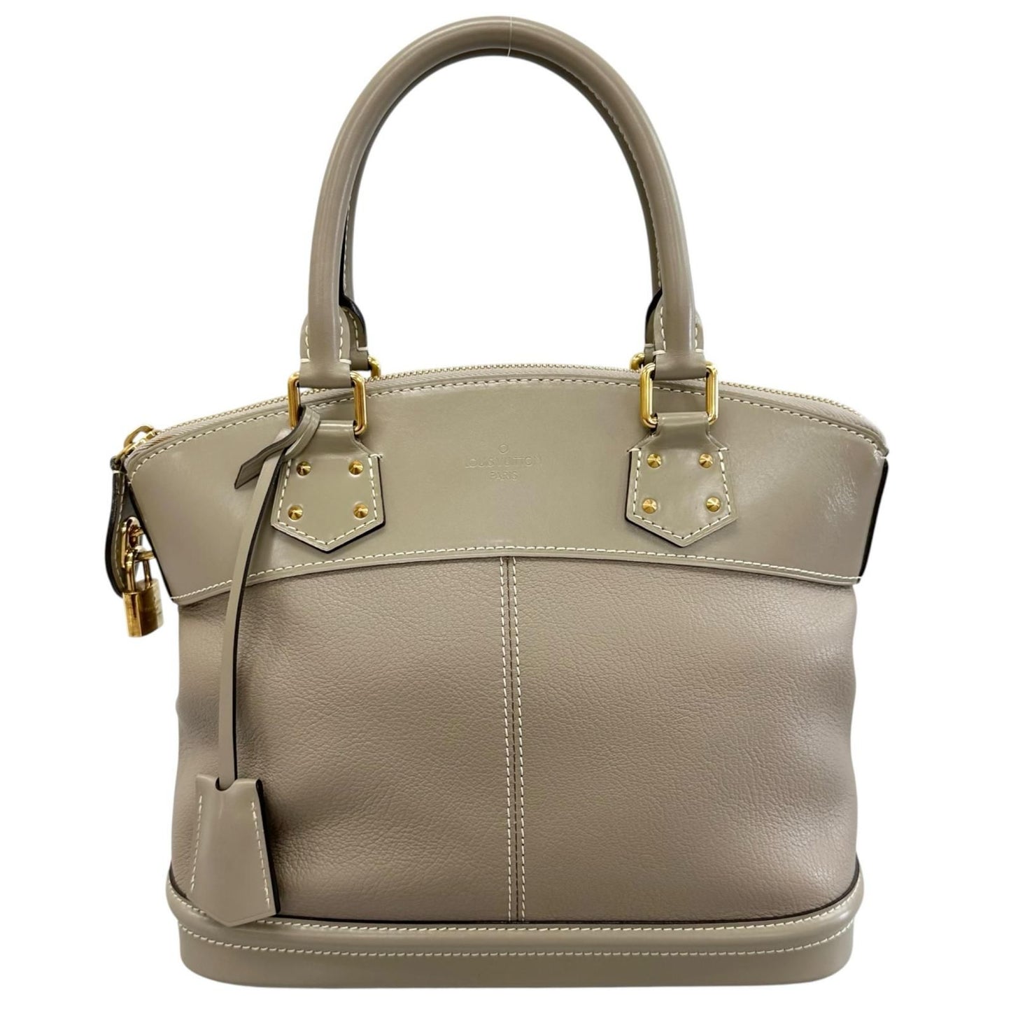Louis Vuitton Lockit PM Handbag Leather Gray Suhali