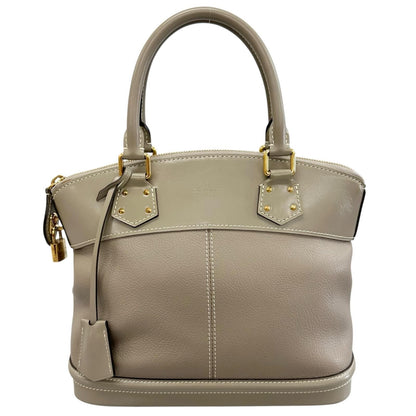 Louis Vuitton Lockit PM Handbag Leather Gray Suhali