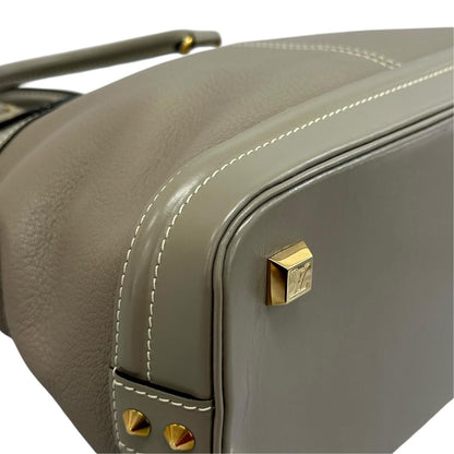 Louis Vuitton Lockit PM Handbag Leather Gray Suhali — view 7