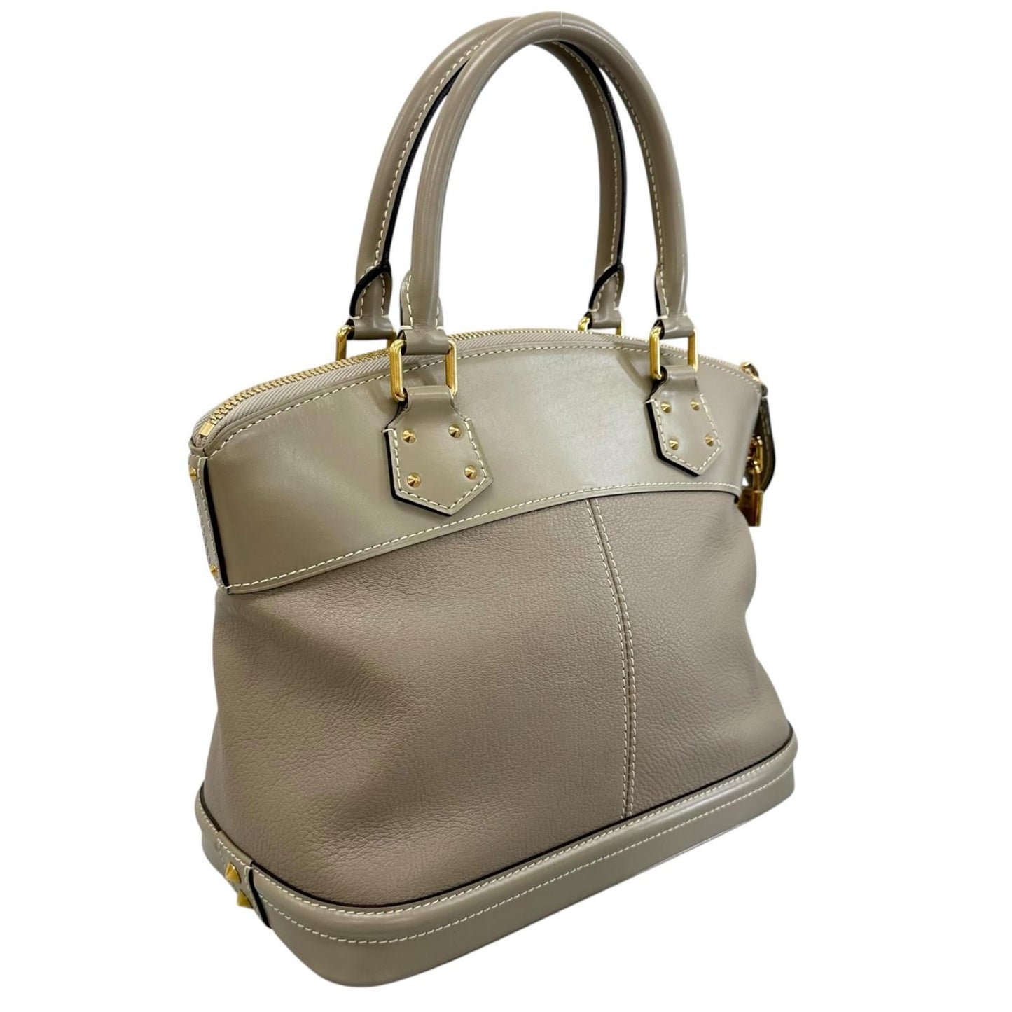 Louis Vuitton Lockit PM Handbag Leather Gray Suhali — view 3