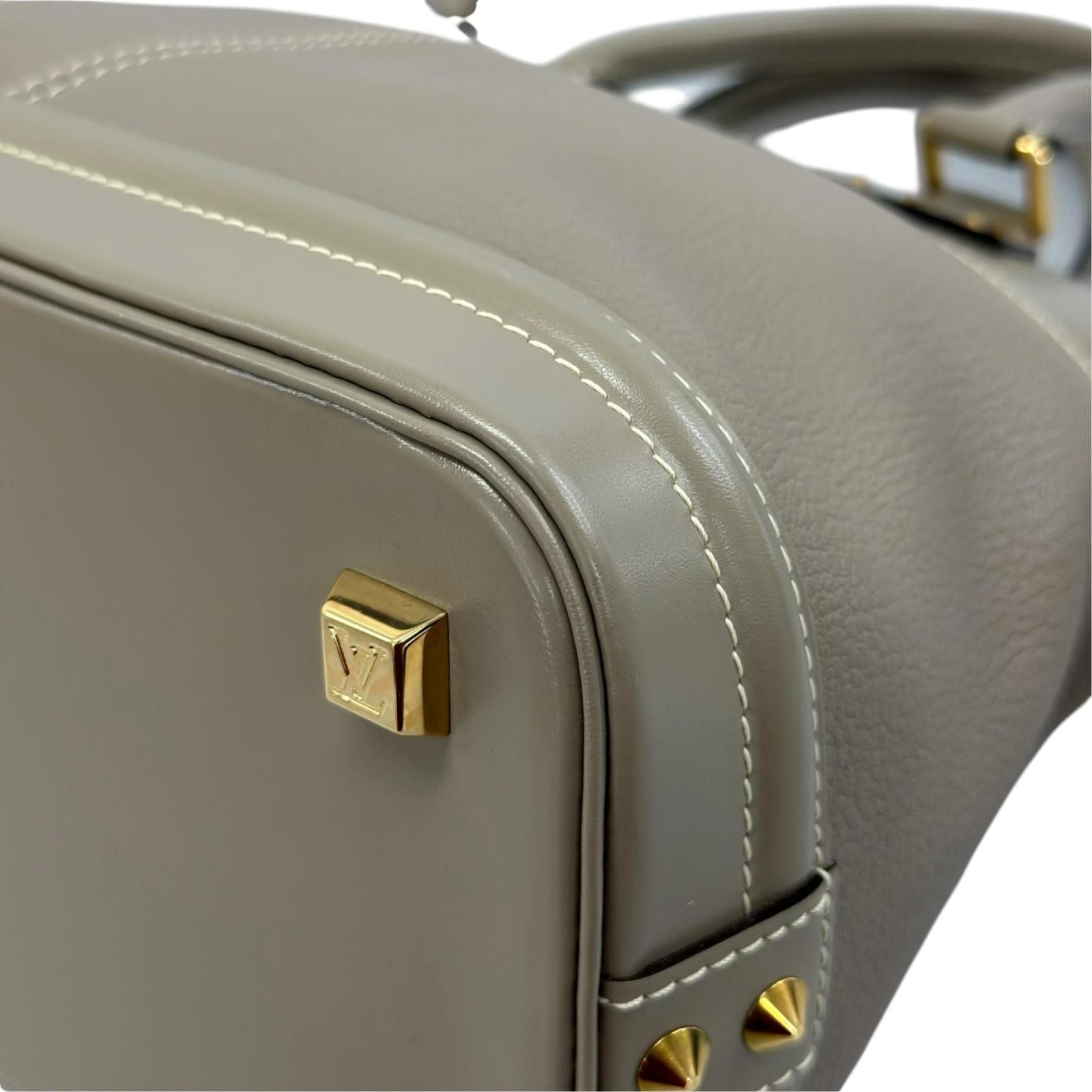 Louis Vuitton Lockit PM Handbag Leather Gray Suhali — view 8