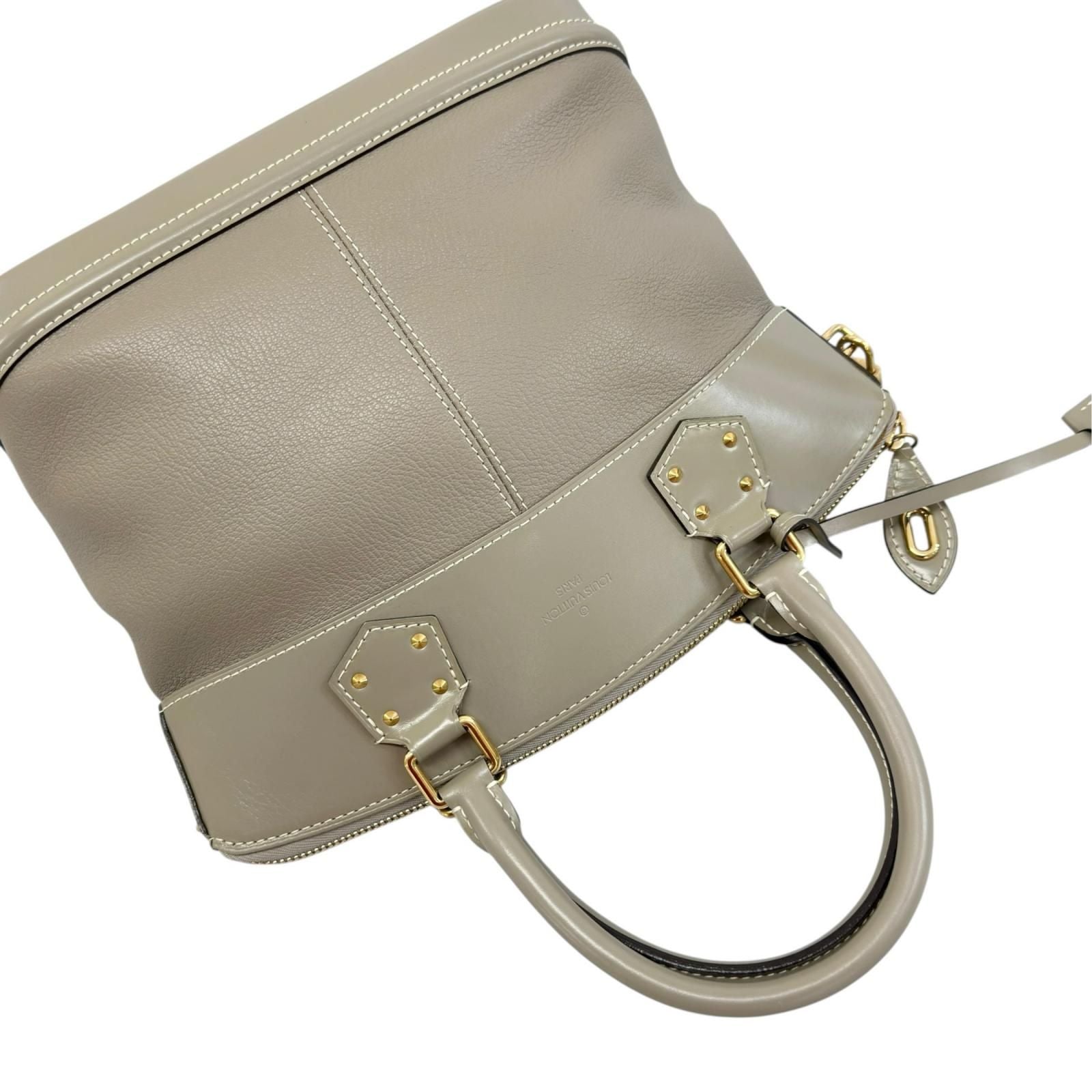 Louis Vuitton Lockit PM Handbag Leather Gray Suhali — view 5