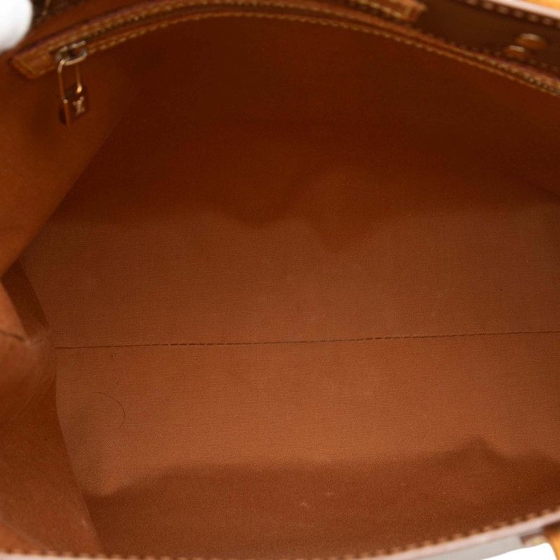 Louis Vuitton Monogram Vernis Reed MM Tote Blanc Brown Patent Leather