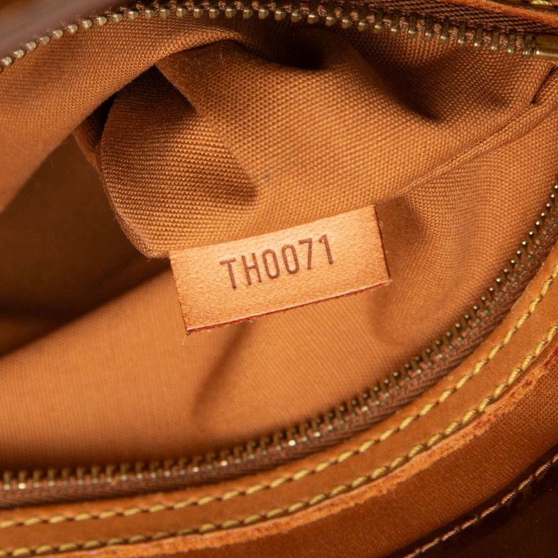 Louis Vuitton Monogram Vernis Reed MM Tote Blanc Brown Patent Leather