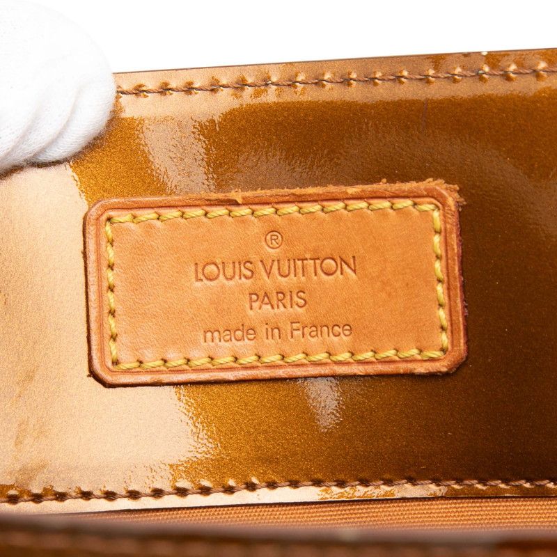 Louis Vuitton Monogram Vernis Reed MM Tote Blanc Brown Patent Leather