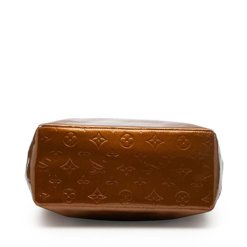 Louis Vuitton Monogram Vernis Reed MM Tote Blanc Brown Patent Leather