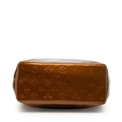 Louis Vuitton Monogram Vernis Reed MM Tote Blanc Brown Patent Leather
