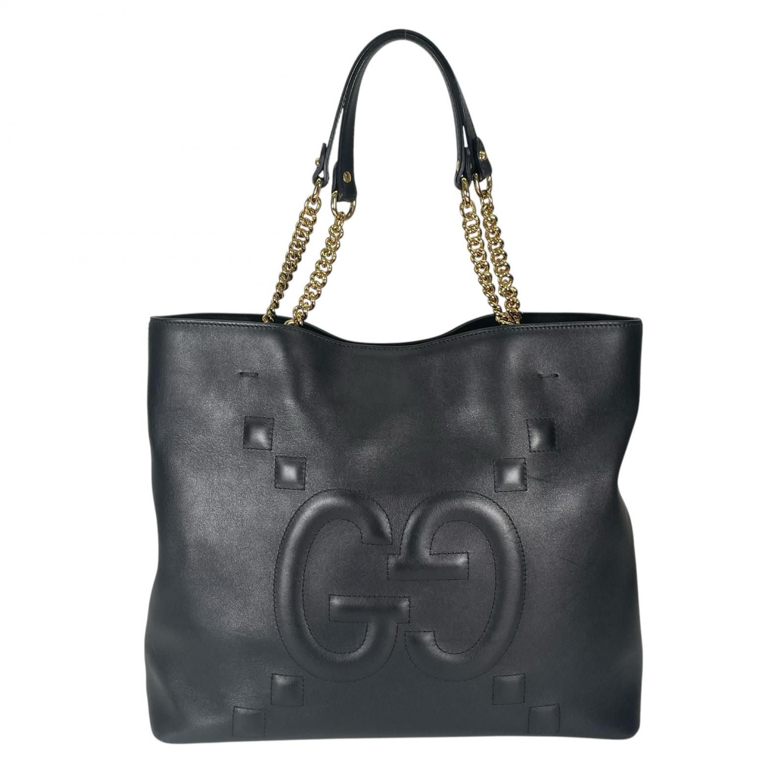 Gucci GG Embossed Tote Bag Leather Black