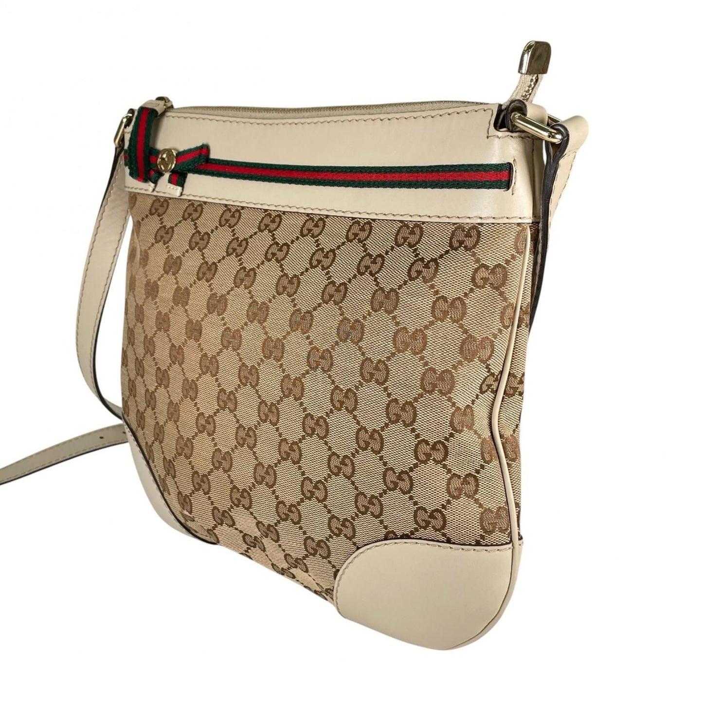 Gucci Sherry Line Shoulder Bag GG Canvas Beige — view 2