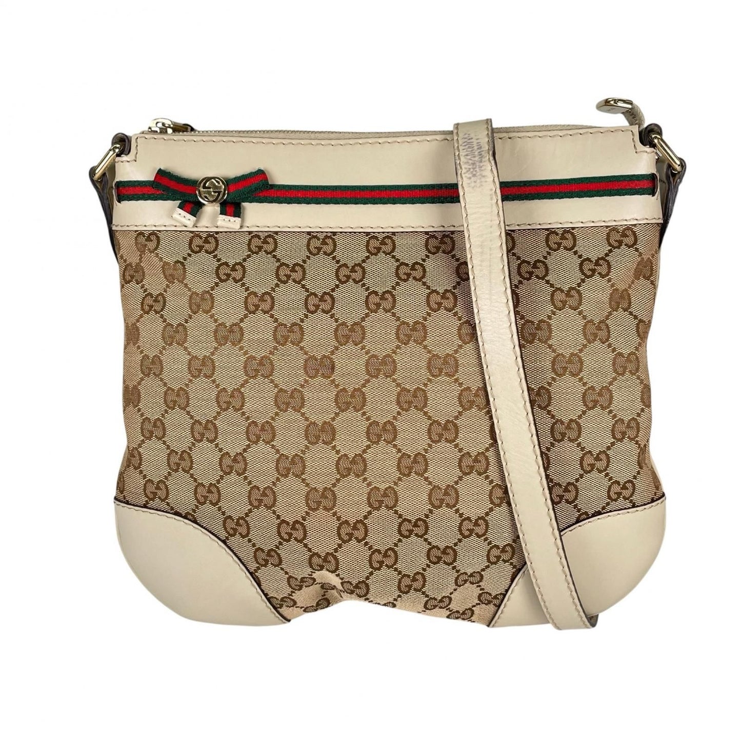 Gucci Sherry Line Shoulder Bag GG Canvas Beige