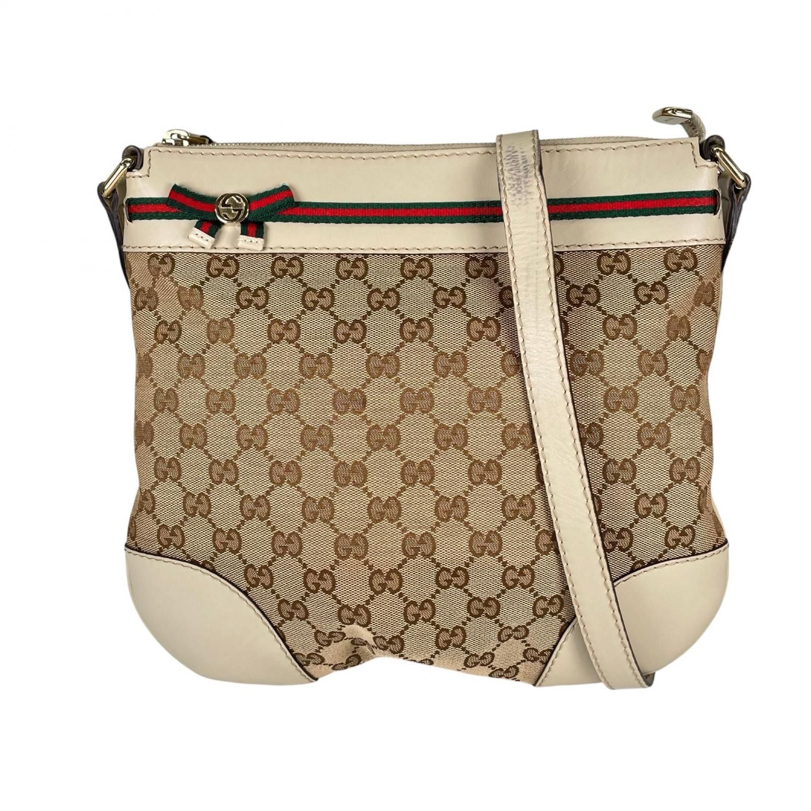 Gucci Sherry Line Shoulder Bag GG Canvas Beige