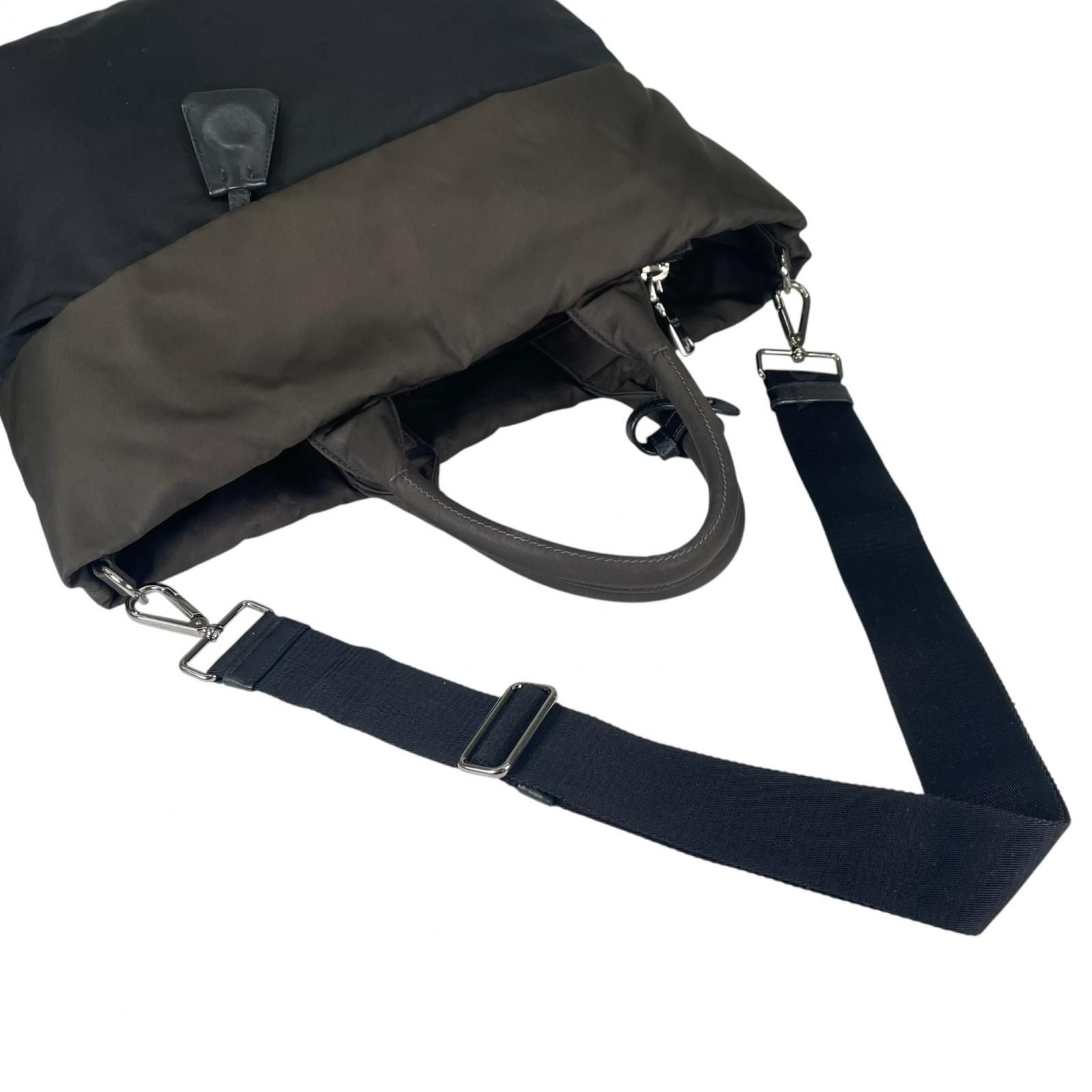 Prada Reversible Shoulder Bag Nylon Khaki — view 6