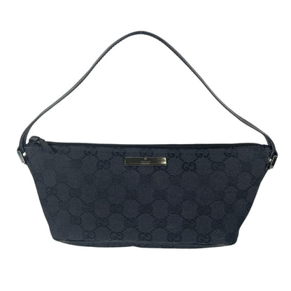 Gucci Pouch Handbag GG Canvas Black
