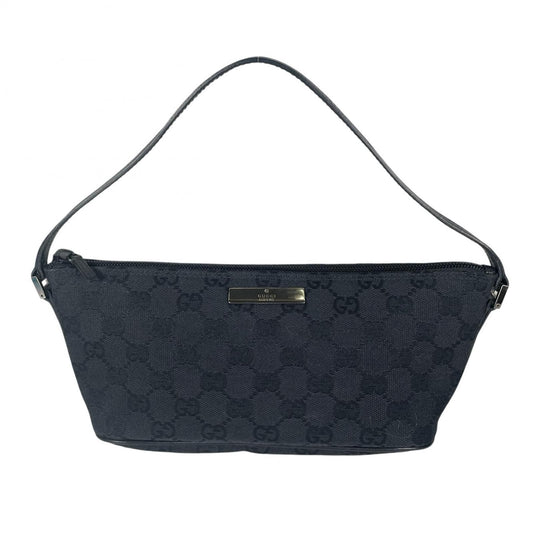 Gucci Pouch Handbag GG Canvas Black