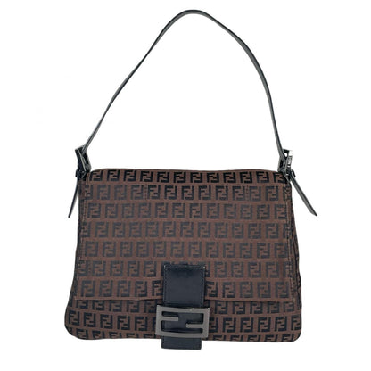 Fendi Mamma Baguette Handbag Canvas Brown