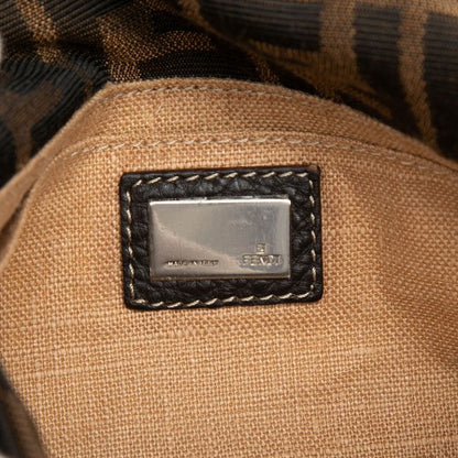 Fendi Selleria Zucca Crossbody Shoulder Bag Brown Canvas Leather