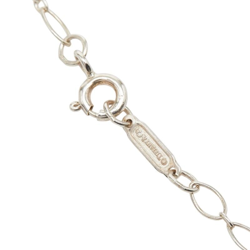 Tiffany & Co Heart Motif Long Necklace Silver Blue Enamel