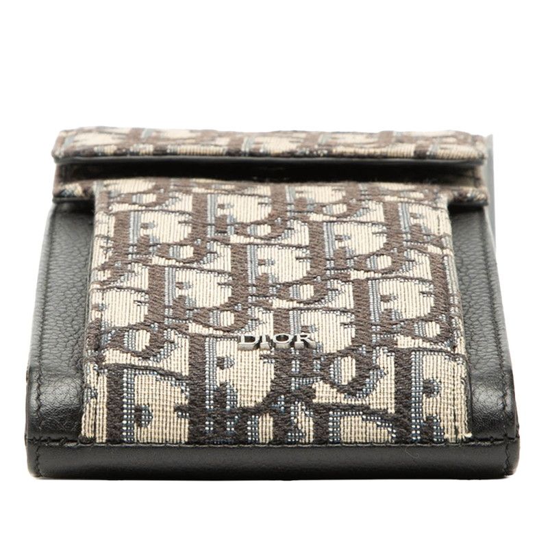 Dior Oblique Shoulder Bag Pochette Beige Navy Black Canvas Leather