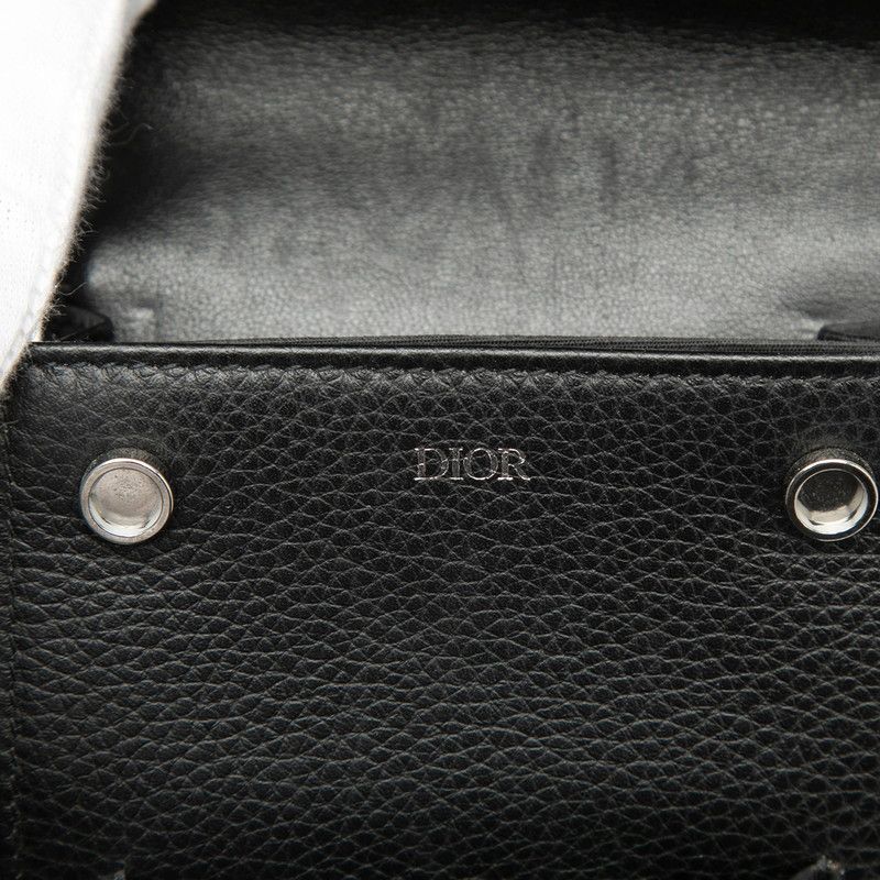 Dior Oblique Shoulder Bag Pochette Beige Navy Black Canvas Leather