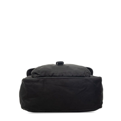 Prada Triangle Logo Preto Vera Pocono Shoulder Bag Black Tessuto Nylon Saffiano