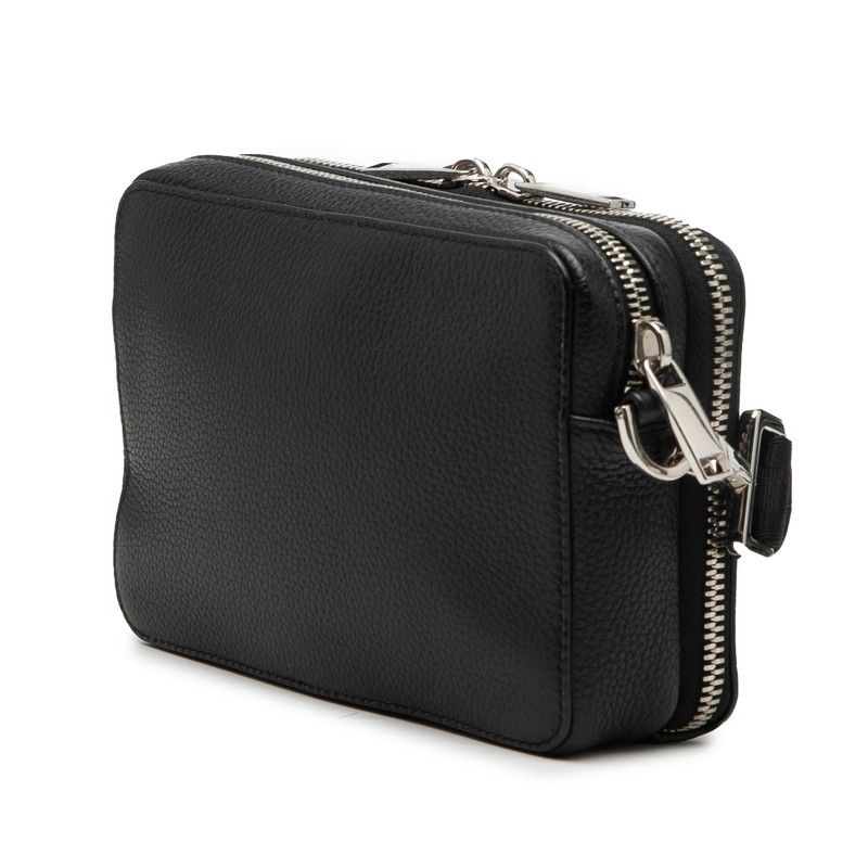 Dior Stussy Bee Patch Shoulder Bag Black White Leather