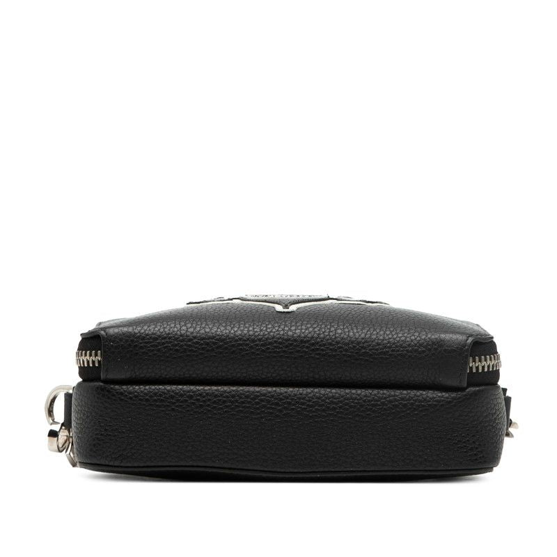 Dior Stussy Bee Patch Shoulder Bag Black White Leather