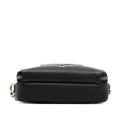 Dior Stussy Bee Patch Shoulder Bag Black White Leather