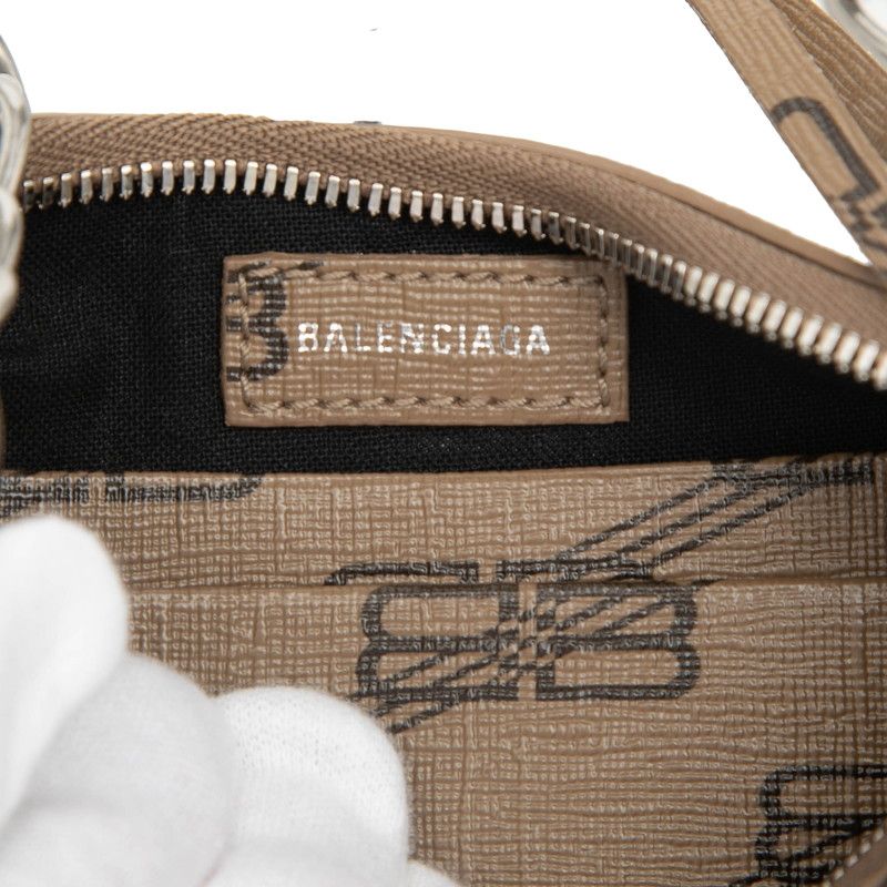 Balenciaga Bbmonogram Luca Gold Mini Crossbody Shoulder Chain 2-Way Bag Brown