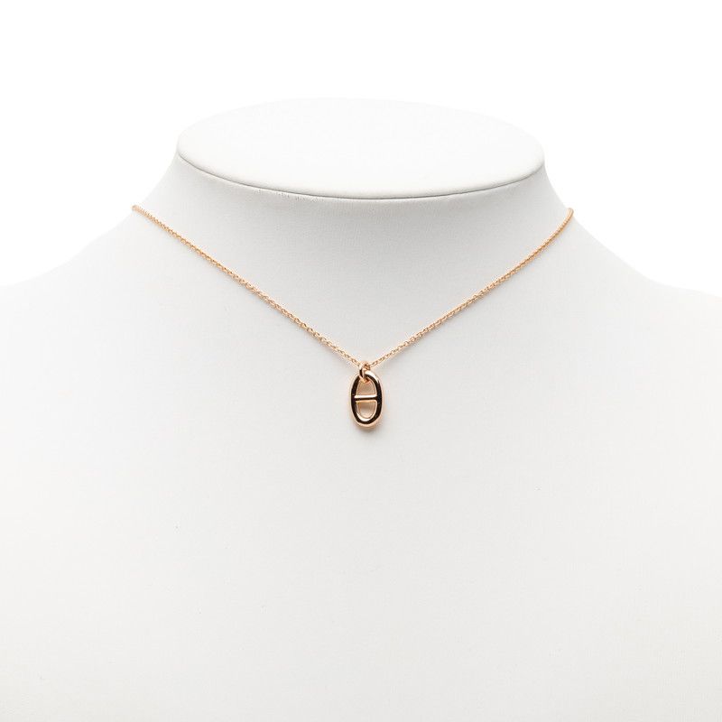 Hermes Chaine D'ancre Farandole PM Pendant Necklace 18k Pink Gold