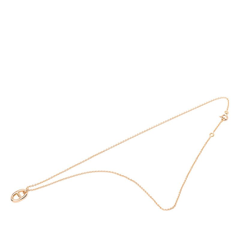 Hermes Chaine D'ancre Farandole PM Pendant Necklace 18k Pink Gold
