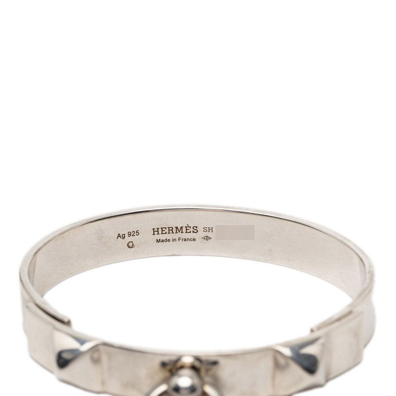 Hermes Collier de Chien PM Bracelet Bangle Silver