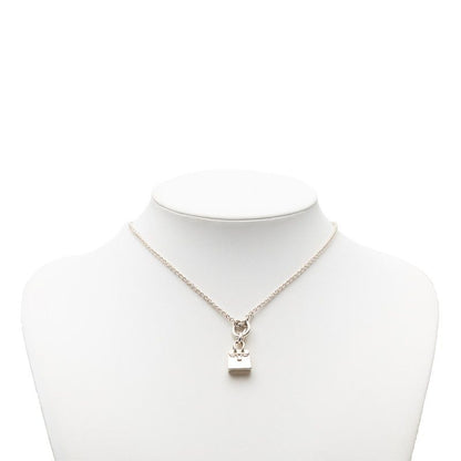 Hermes Amulet Birkin Pendant Necklace Silver