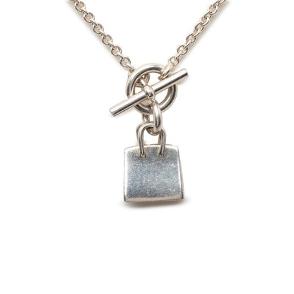 Hermes Amulet Birkin Pendant Necklace Silver
