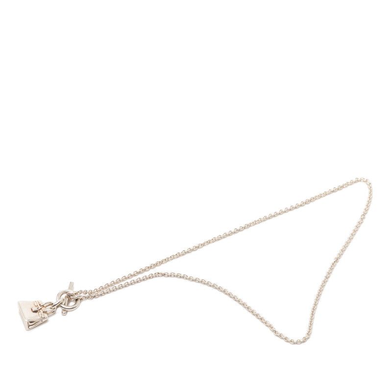 Hermes Amulet Birkin Pendant Necklace Silver