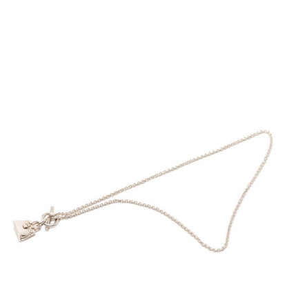 Hermes Amulet Birkin Pendant Necklace Silver