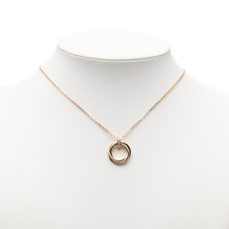 Cartier Trinity Diamond Pendant Necklace Gold Silver 18k Pink 18k Yellow White