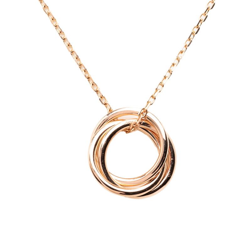 Cartier Trinity Pendant Necklace Pink Sapphire 18k Gold