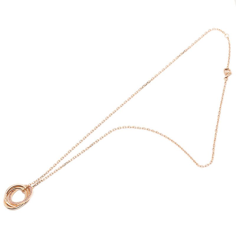 Cartier Trinity Pendant Necklace Pink Sapphire 18k Gold