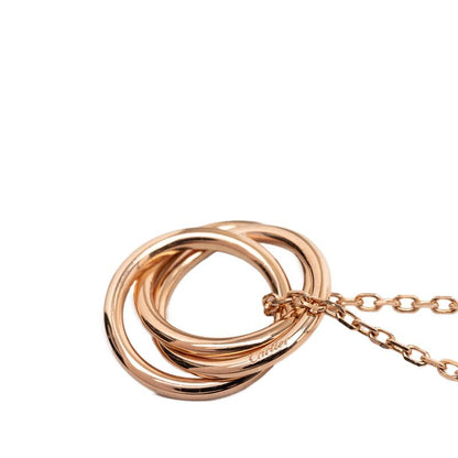 Cartier Trinity Pendant Necklace Pink Sapphire 18k Gold