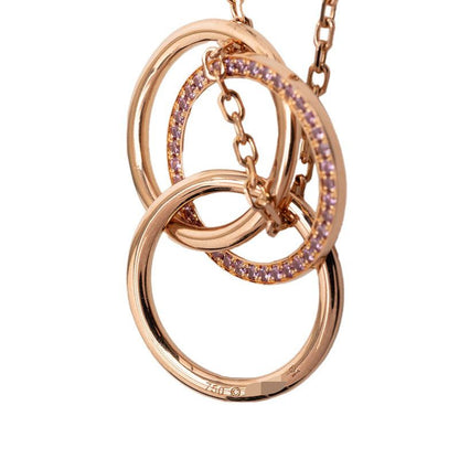 Cartier Trinity Pendant Necklace Pink Sapphire 18k Gold