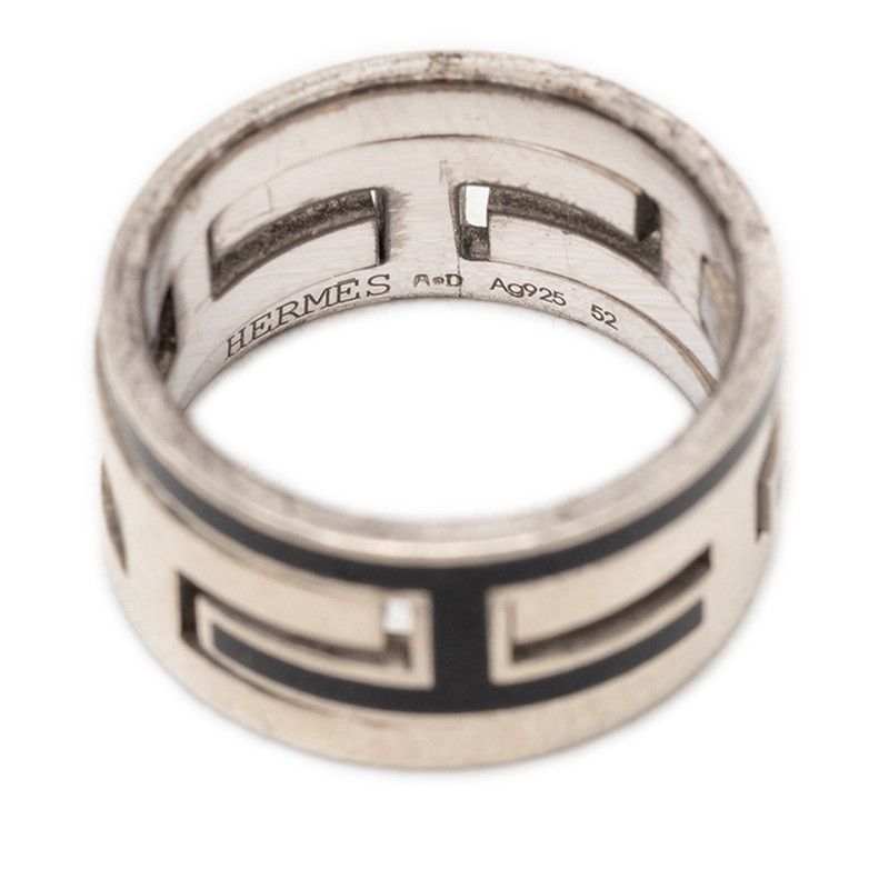 Hermes Mubouche Ring 52 Black Silver