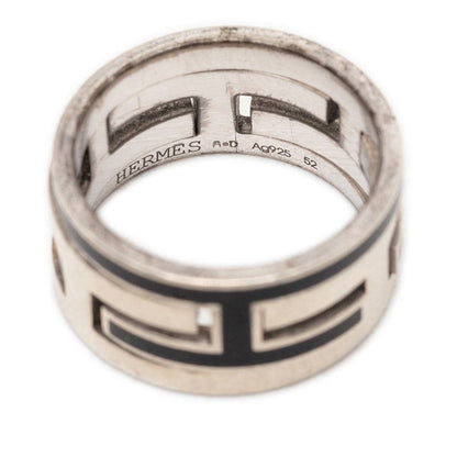 Hermes Mubouche Ring 52 Black Silver