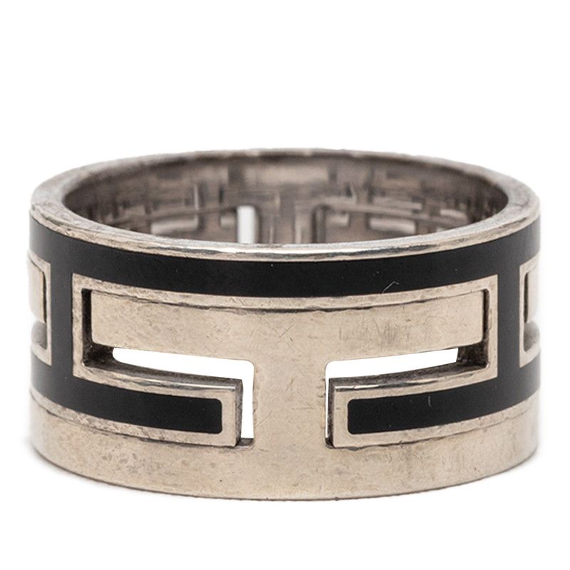 Hermes Mubouche Ring 52 Black Silver